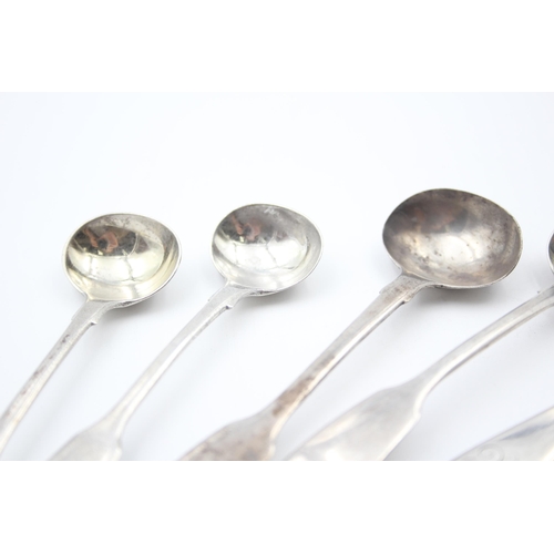 2227 - Six Georgian and later hallmarked sterling silver condiment spoons - approx. gross weight 64g