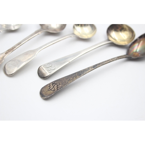 2227 - Six Georgian and later hallmarked sterling silver condiment spoons - approx. gross weight 64g