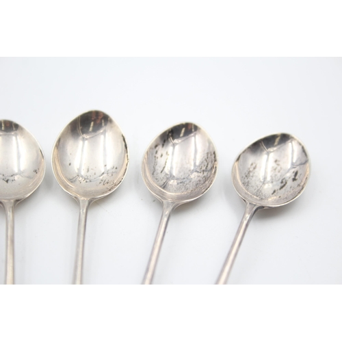 2229 - Six Haseler & Restall hallmarked Birmingham silver and green enamel spoons, dated 1947 - approx. gro... 