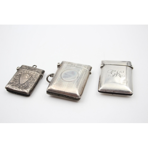 2230 - Three hallmarked sterling silver vesta cases - approx. gross weight 60g