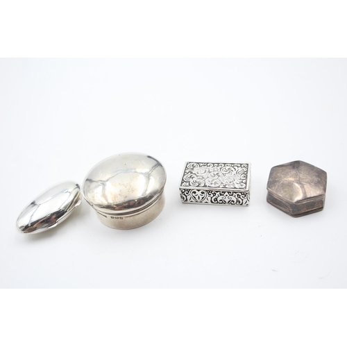 2233 - Four hallmarked sterling silver pill boxes - approx. gross weight 50g