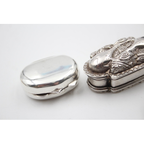 2234 - Four silver pill boxes. Three .925 and one .800 - approx. gross weight 66g