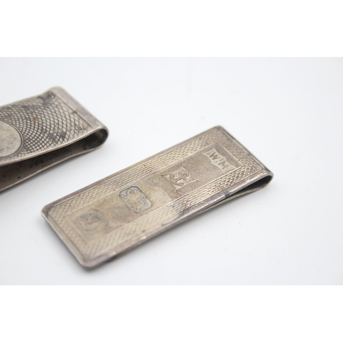 2235 - Two hallmarked sterling silver money clips - approx. gross weight 30g