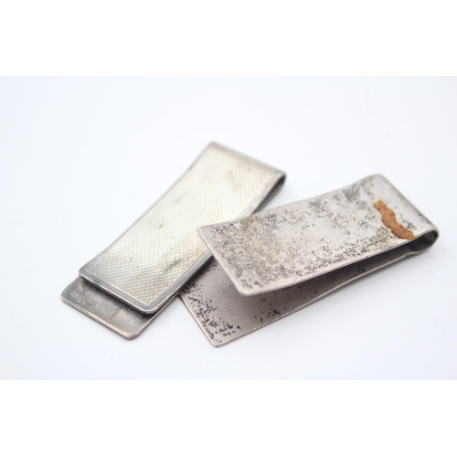 2235 - Two hallmarked sterling silver money clips - approx. gross weight 30g