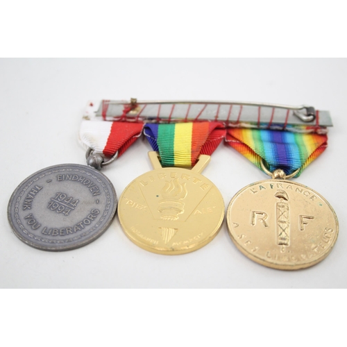 2289 - Two mounted WWII medal groups, one featuring The France and Germany Star, The 1939-1945 Star and Bri... 