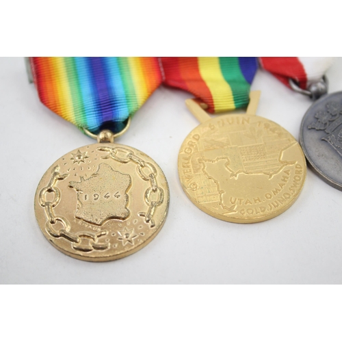 2289 - Two mounted WWII medal groups, one featuring The France and Germany Star, The 1939-1945 Star and Bri... 