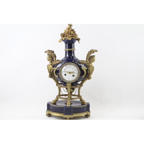 9 - A 19th century French Louis XVI style Sevres porcelain and ormolu mantel clock after Tiffany & Co. -... 