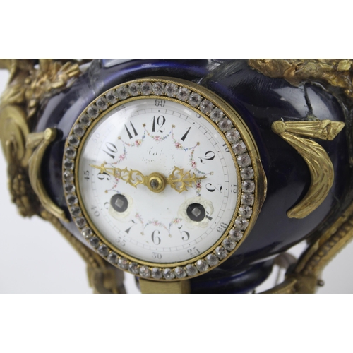 9 - A 19th century French Louis XVI style Sevres porcelain and ormolu mantel clock after Tiffany & Co. -... 