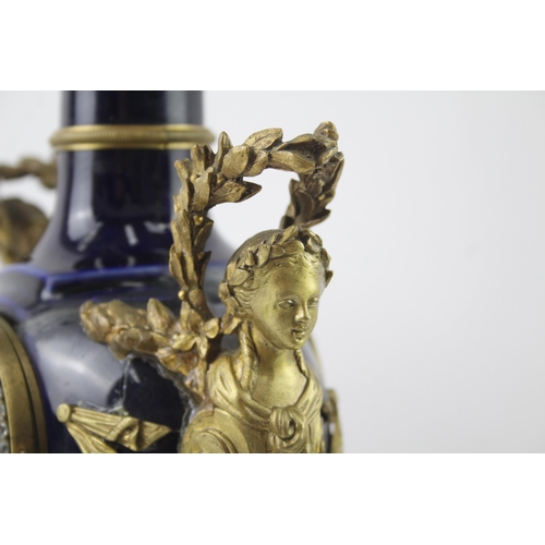 9 - A 19th century French Louis XVI style Sevres porcelain and ormolu mantel clock after Tiffany & Co. -... 