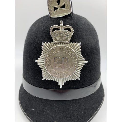 2274 - A vintage 'Christys' London' Greater Manchester Police rose top helmet