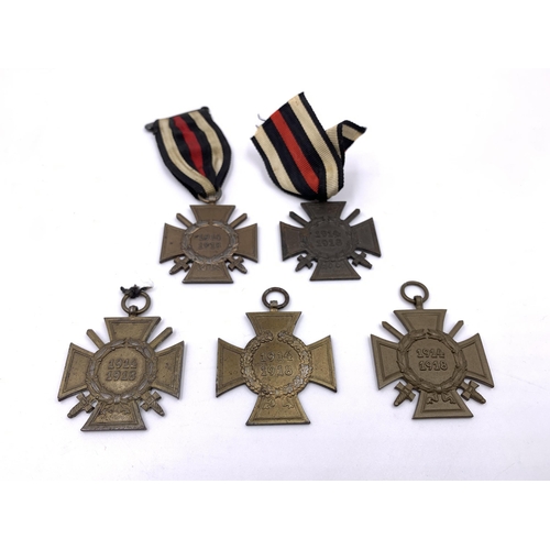 2301 - Five WWI German Cross of Honour medals