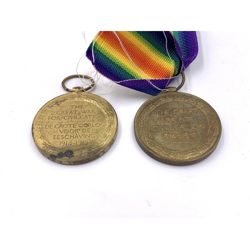 2306 - Two WWI Victory medals, one presented Gnr. C. R. Connor S.A.F.A. and one presented to 64098 Gnr. N. ... 