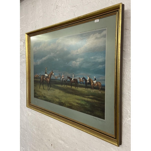 233 - A 20th century gilt framed Leesa Sandys-Lumsdaine pencil singed limited edition 135/250 horse racing... 