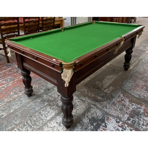 150 - A Victorian R. Stevens & Sons mahogany slate bed half size snooker table - approx. 84cm high x 104cm... 