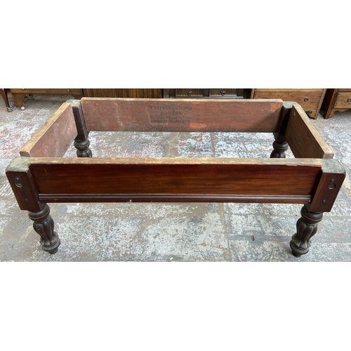 150 - A Victorian R. Stevens & Sons mahogany slate bed half size snooker table - approx. 84cm high x 104cm... 