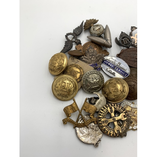 2293 - A collection of badges and buttons to include London Academy of Dance & Dramatic Art, The St. John A... 