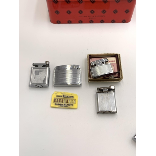 2255 - Eight items of tobacciana, three cigarette cases and five lighters to include Colibri Molectric, Pol... 