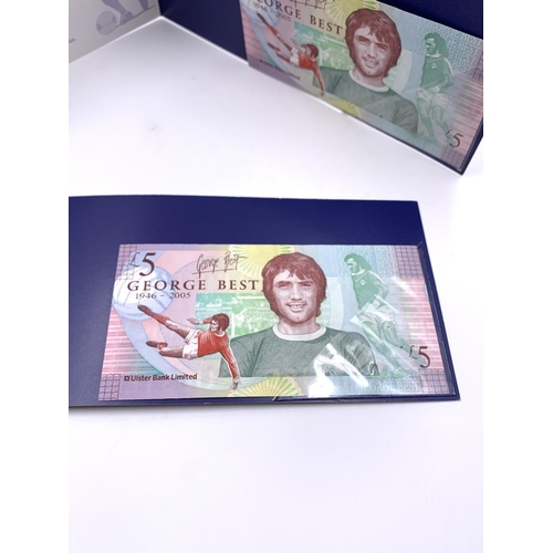 2262 - Two Ulster Bank Celebrating the Legend George Best commemorative £5 bank notes