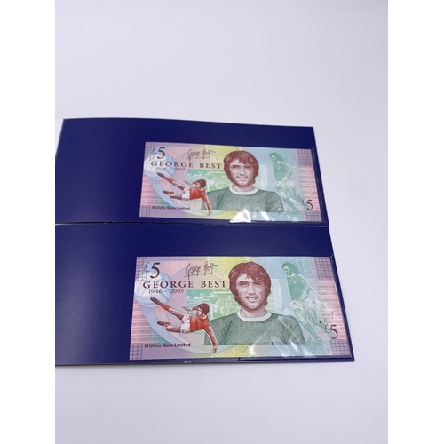 2263 - Two Ulster Bank Celebrating the Legend George Best commemorative £5 bank notes