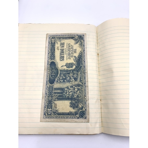 2266A - A mid 20th century banknote album containing Prisoners of War Camps one and five shillings confineme... 