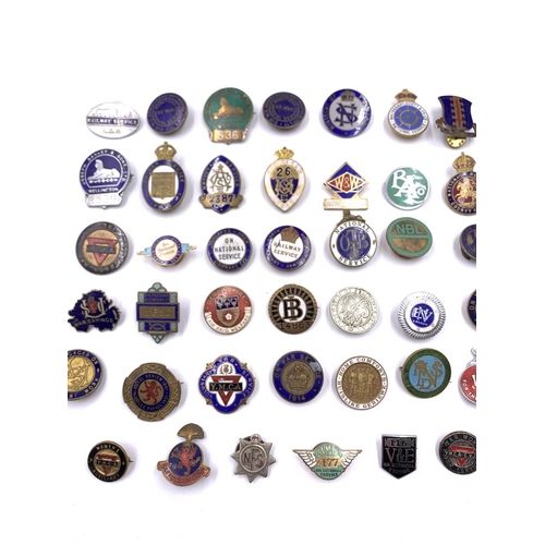 2269 - A collection of vintage enamel badges to include Yorkshire War Worker, Derbyshire Air Raid Welfare, ... 