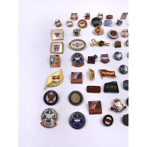 2270 - A collection of vintage enamel badges and cufflinks to include GMB, Matsa etc.