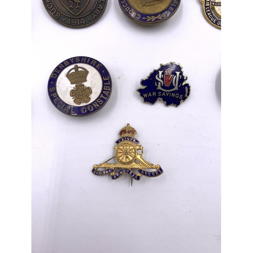 2272 - Nine vintage badges to include Metropolitan Special Constabulary, Derbyshire Special Constabulary, R... 