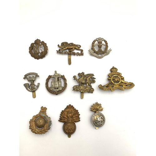 2288 - Ten military cap badges