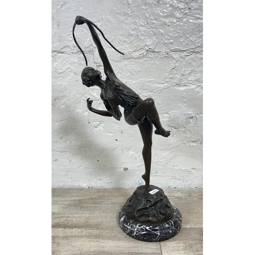 10 - An Art Deco style bronze sculpture on marble base after Pierre Le Faguays, stamped 'Bronze Garanti P... 