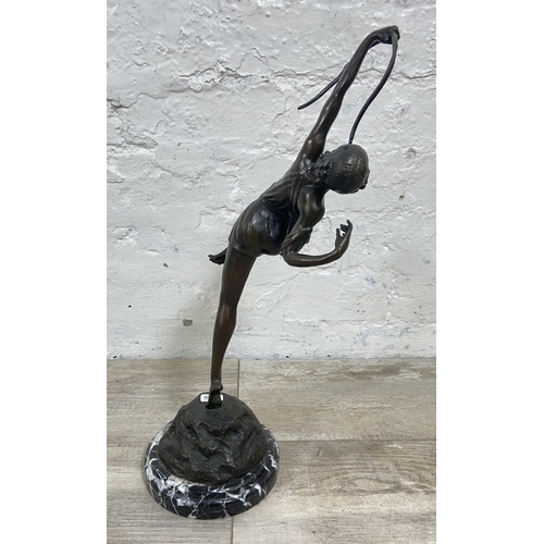 10 - An Art Deco style bronze sculpture on marble base after Pierre Le Faguays, stamped 'Bronze Garanti P... 