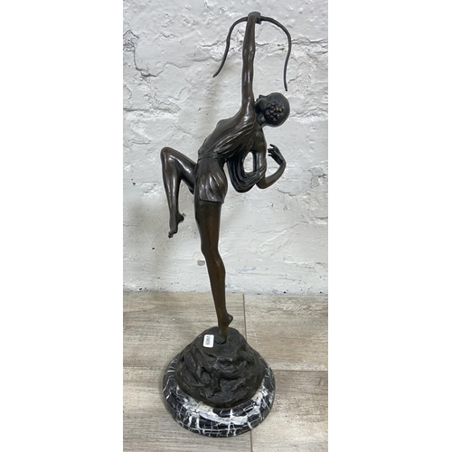 10 - An Art Deco style bronze sculpture on marble base after Pierre Le Faguays, stamped 'Bronze Garanti P... 