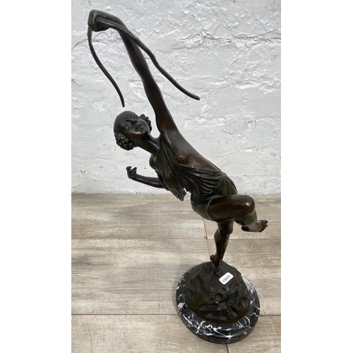 10 - An Art Deco style bronze sculpture on marble base after Pierre Le Faguays, stamped 'Bronze Garanti P... 