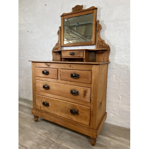 167 - A Victorian pine dressing chest - approx. 156cm high x 91cm wide x 44.5cm deep