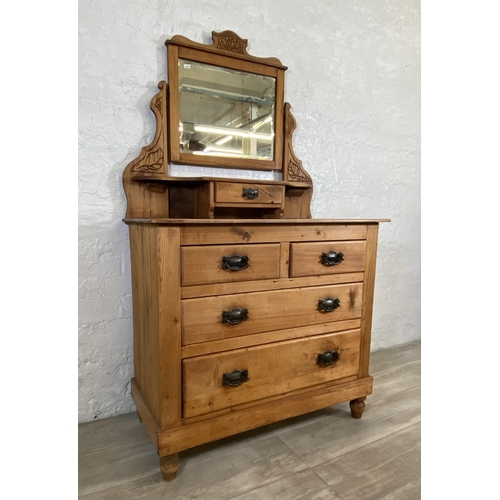 167 - A Victorian pine dressing chest - approx. 156cm high x 91cm wide x 44.5cm deep