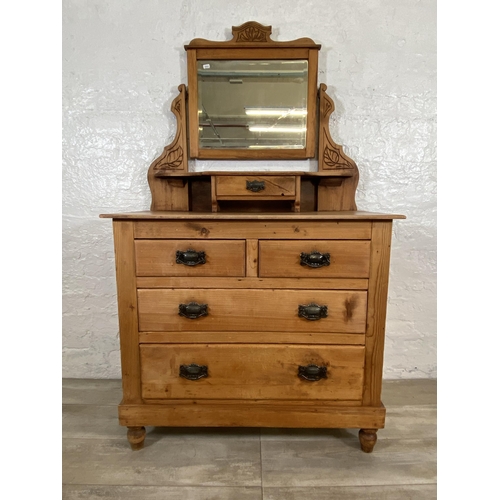 167 - A Victorian pine dressing chest - approx. 156cm high x 91cm wide x 44.5cm deep