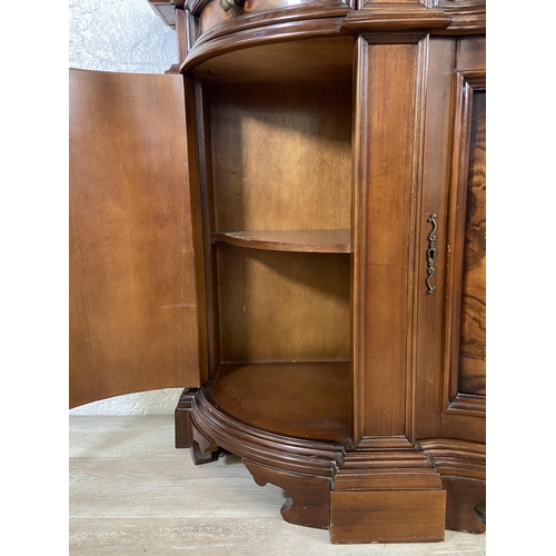 178 - An Italian style inlaid mahogany sideboard with three cupboard doors and three drawers - approx. 93c... 