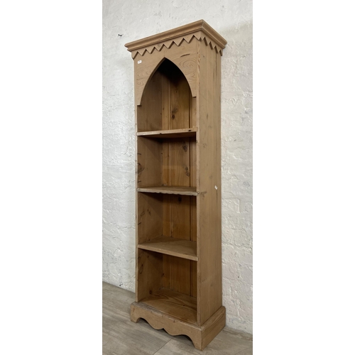 18 - A Victorian style pine four tier bookcase - approx. 148cm high x 47cm wide x 26cm deep