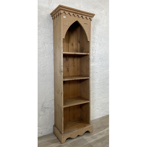 18 - A Victorian style pine four tier bookcase - approx. 148cm high x 47cm wide x 26cm deep