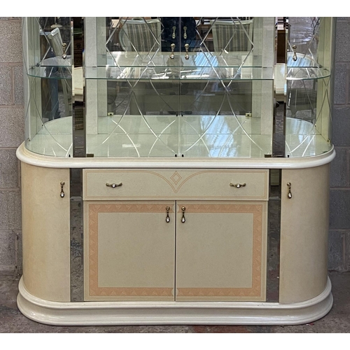 21 - An Italian Eddi Rose high gloss mirror back display cabinet - approx. 215cm high x 164 wide x 47cm d... 