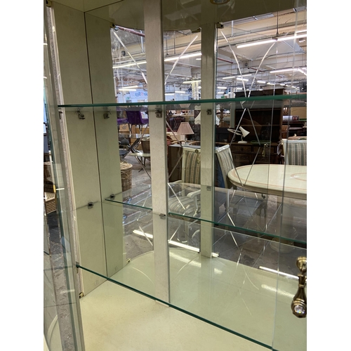 21 - An Italian Eddi Rose high gloss mirror back display cabinet - approx. 215cm high x 164 wide x 47cm d... 