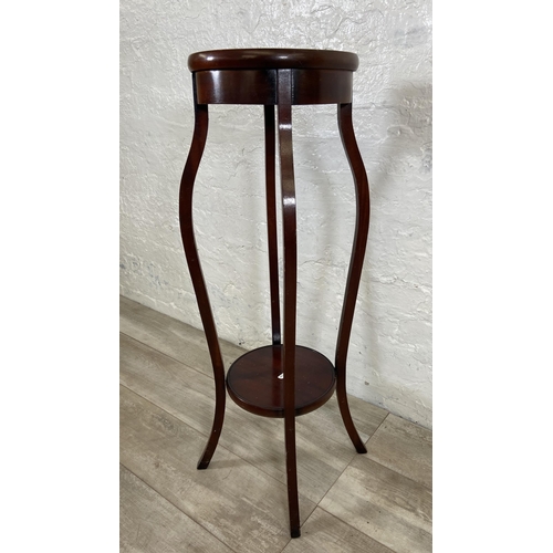 3 - An Edwardian inlaid mahogany circular jardinière stand - approx. 53cm high x 29cm diameter