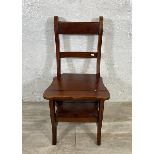 31 - A 19th century style mahogany metamorphic library chair - approx. 88cm high x 43cm wide x 38 deep