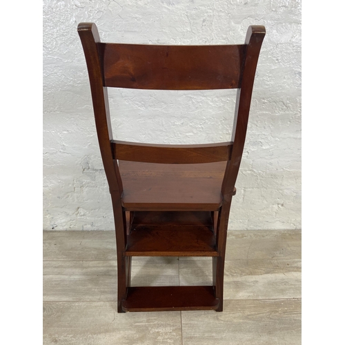 31 - A 19th century style mahogany metamorphic library chair - approx. 88cm high x 43cm wide x 38 deep