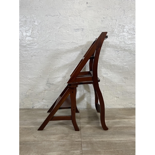 31 - A 19th century style mahogany metamorphic library chair - approx. 88cm high x 43cm wide x 38 deep