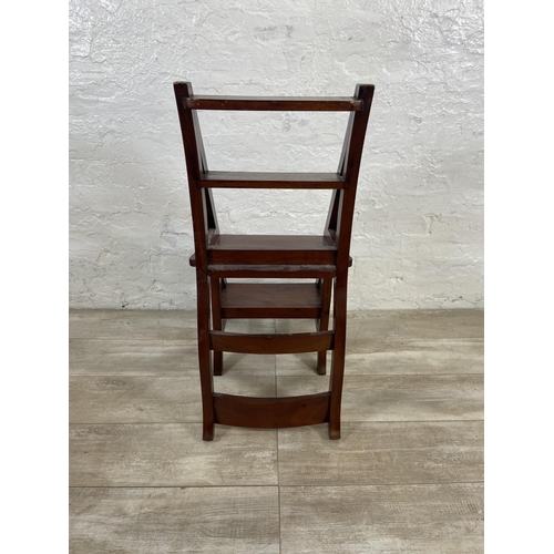 31 - A 19th century style mahogany metamorphic library chair - approx. 88cm high x 43cm wide x 38 deep