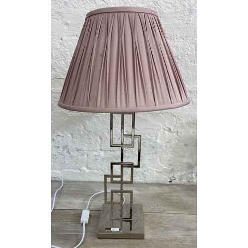 45 - Seven pieces of lighting to include Laura Ashley Home table lamp, pair of copper effect and smoked g... 