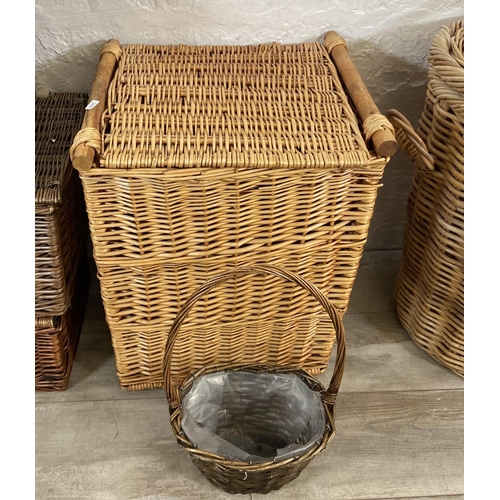 61 - Seven wicker baskets