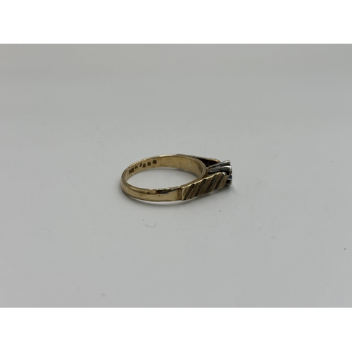 2143 - A hallmarked London 9ct gold CZ solitaire ring, size P½ - approx. gross weight 3.5g