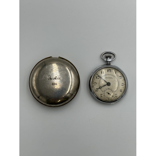 2176 - Three vintage pocket watches with accessories to include Bentima etc.