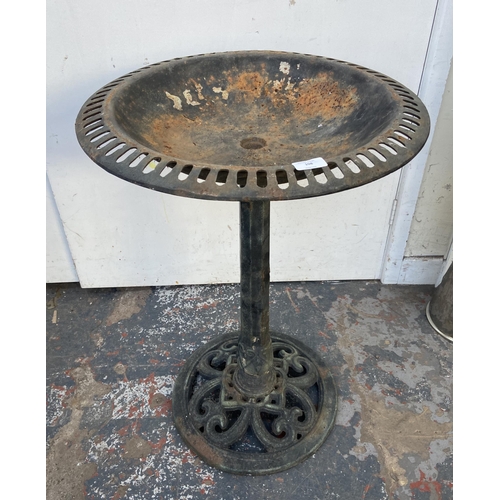 108 - A Victorian style cast metal pedestal bird bath